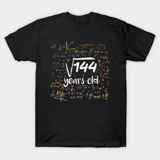 Square Root of 144 Years Old // Funny Math Birthday // 12 Years Old T-Shirt